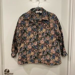 Vintage Jacquard Floral Print Jacket